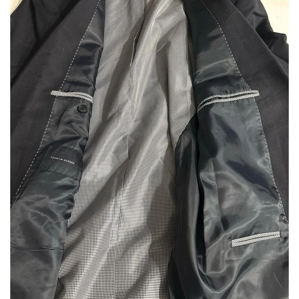 Tommy Hilfiger Men's Navy Two Button Blazer (No Size Tag) AS IS